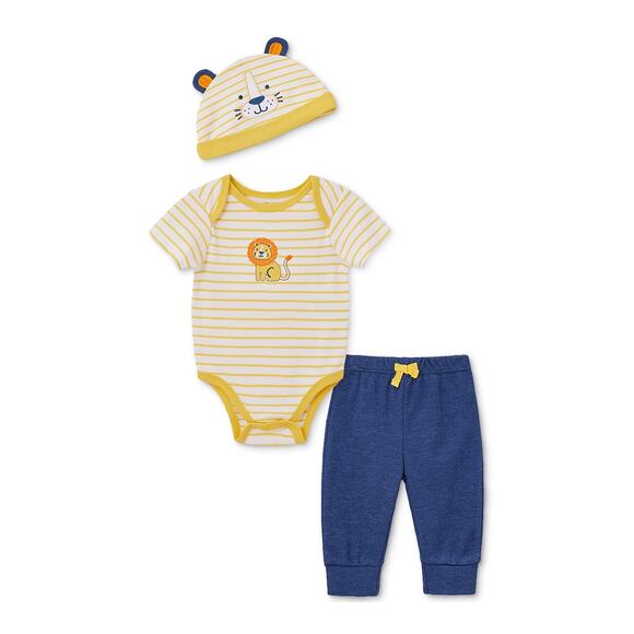Little Me 3 Piece set Bodysuit, Hat, Pants, Lion Set 24 Month Yellow NWT - Picture 1 of 9